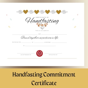 Certificat d'engagement à vie. PDF. Cérémonie de jeûne des mains. Cadrez-le pour en faire une enseigne. Mariage DIY. Votre cérémonie à votre façon.