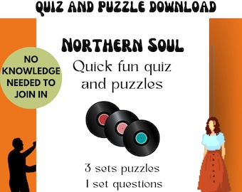 Northern soul easy quiz game for anyone. Printable Northern soul ice breaker easy quiz puzzle activities download. Fun northern soul party