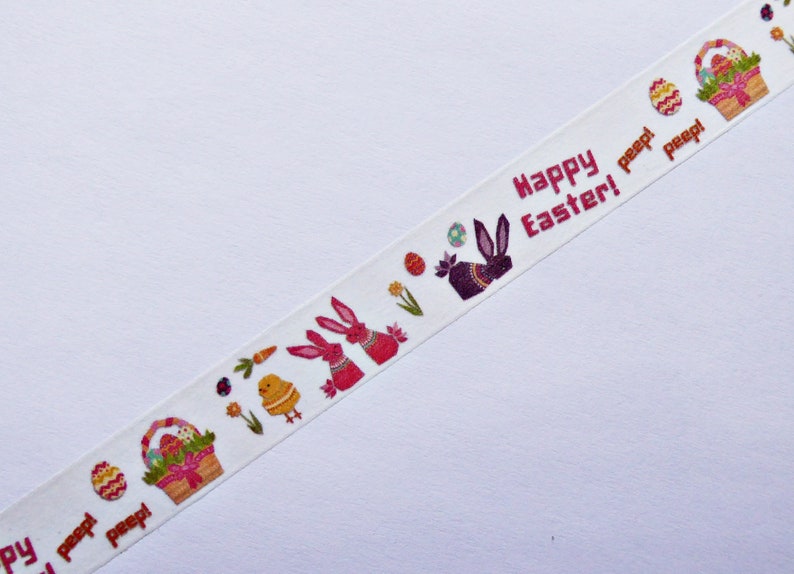 Bunny Easter Flower writing Washi sample 1 m