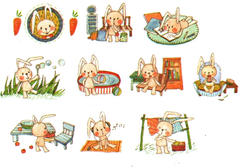 Bunny Rabbit Easter Washi Tape Sample 1 x 1 m