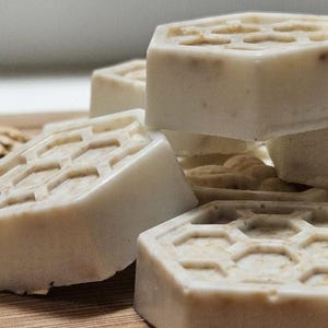 Mini Honeycomb Bee Soap | Natural Handmade Favor with Honey, Oats & Shea Butter | Baby Shower Favor | Guest Soap | Artisan Mini Soap