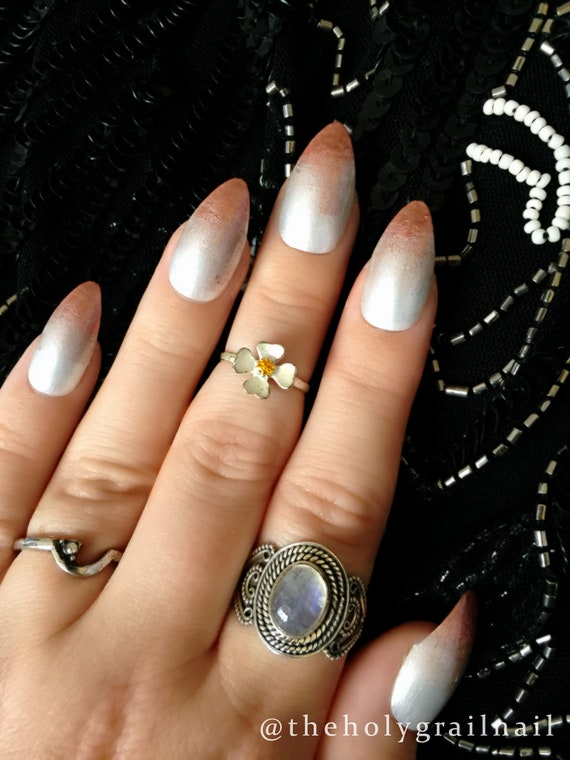 Give It A Pearl L Pearl Ombre Nails L Acrylic L Gel L Press On Etsy