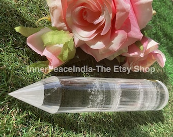 2)Beautiful Clear Quartz, Inner Peace Crystal Laser, weight 388 gram, length 19cms or 7.5inches. 36 facets