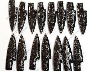 101 K) Beautiful black obsidian GMCKS Pranic Healing Crystal knife disintegrator. Two-in-one ; design that combines two distinct function.
