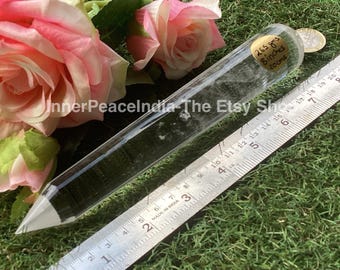 3) Beautiful Clear Quartz, Inner Peace Crystal Laser, weight 265 gram, length 20cms or 8inches. 36 facets