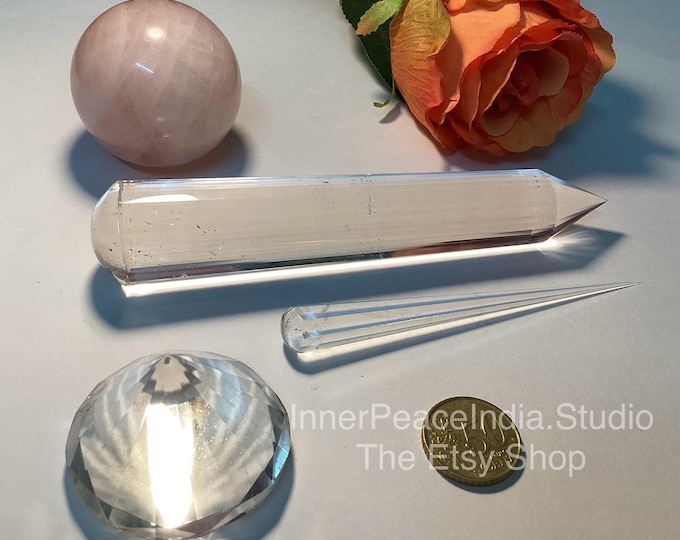 Featured listing image: 20A) Amazing deal- Beautiful Clear Quartz, Inner Peace Crystal Laser, disintegrator, extractor and rose quartz activator. Super Saver deal