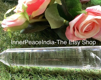 15) Beautiful Clear Quartz, Inner Peace Crystal Laser. Weight 228 gram, length 15.5cms or 6inches.32 facets