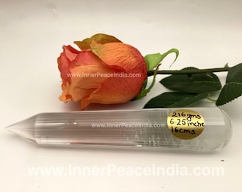 36) Beautiful Clear Quartz, Inner Peace Crystal Laser, weight 216 gram, length 16cms or 6.25inches. 36 facets