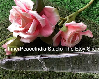 17) Beautiful Clear Quartz, Inner Peace Crystal Laser, weight 354 gram, length 20.25cms or 8inches. 36 facets