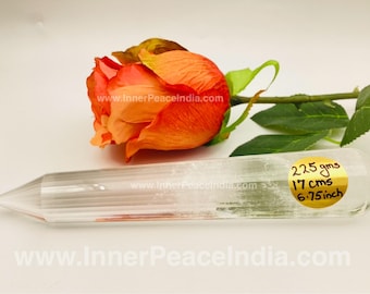 7) Beautiful Clear Quartz, Inner Peace Crystal Laser, weight 225 gram, length 17cms or 6.75inches. 36 facets