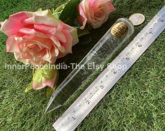 1) Beautiful Clear Quartz, Inner Peace Crystal Laser, weight 187gram, length 17cms or 6.75inches. 36 facets