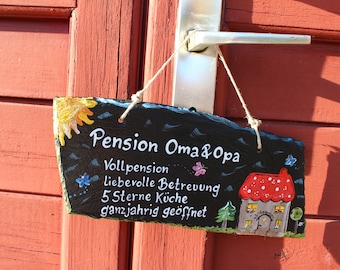 Pension Oma Opa Schild