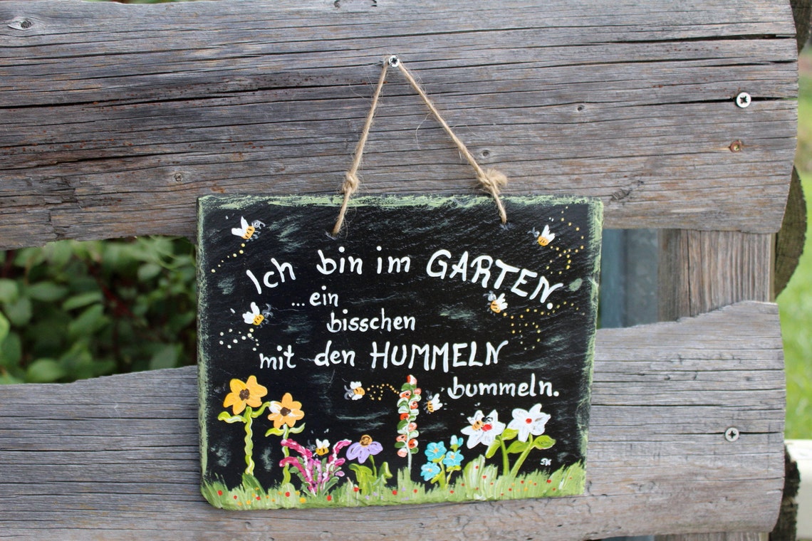 FEMER Targa In Metallo Decorativa Con Scritta Tedesca - 30x20 Cm, Bombata, Con Fori, Made In Germany - 3