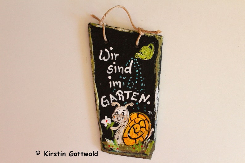 Sind im Garten Schild aus Schiefer Etsy