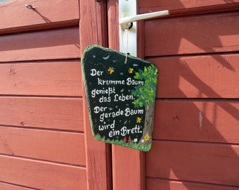 Spruchschild Baum