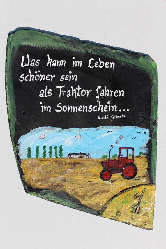 Türschild « TRAKTOR » Schiefer pers Schild Name Namensschild Trecker Landwirt 