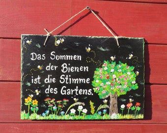 Schiefer Gartenspruch