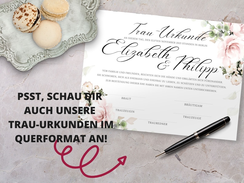 Individuelle Trau-Urkunde zum Ausdrucken Hochzeitsurkunde | Etsy Österreich