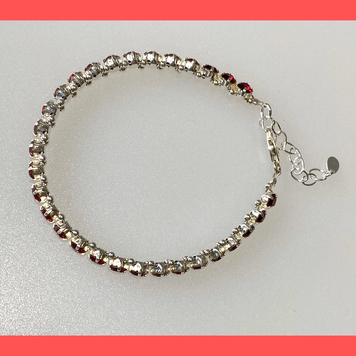 Handmade Swarovski Tennis Bracelet Red Swarovski Tennis Etsy
