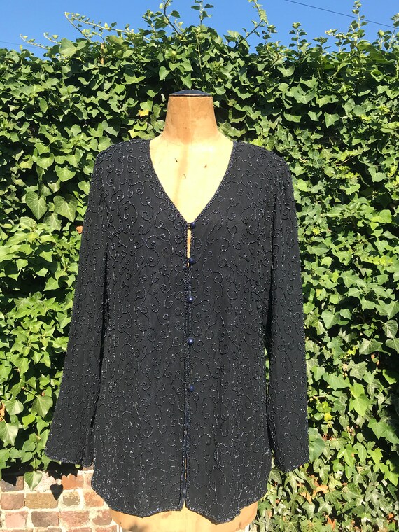 Frank Usher (??) beaded 80s cardigan