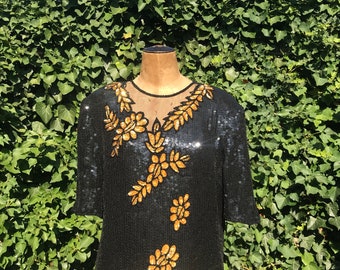 A beautiful 80s Frank Usher sequin top