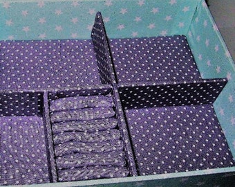 DIY Stapelbox 5 Fächer Varianten Gr. M, Erweiterung für Schatulle M, Bausatz, Bastelset, Schmuck Organizer, Bastelset Ordnungsbox