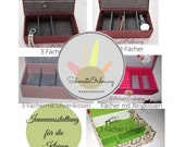 S Accessories Division into one S box 3 inner compartments or 4 compartments also with ring cushions and watches, bracelet cushions, jewellery storage