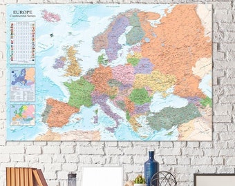 Carte du monde Cork EUROPE 120x80