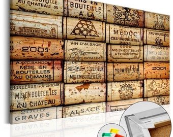 Obraz na korku, mapa korkowa wino korek od wina 120x80