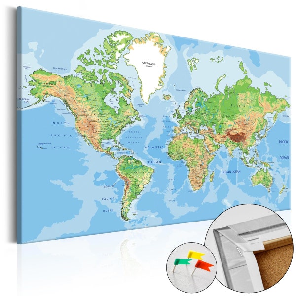Weltkarte Cork 120x80 Geographie