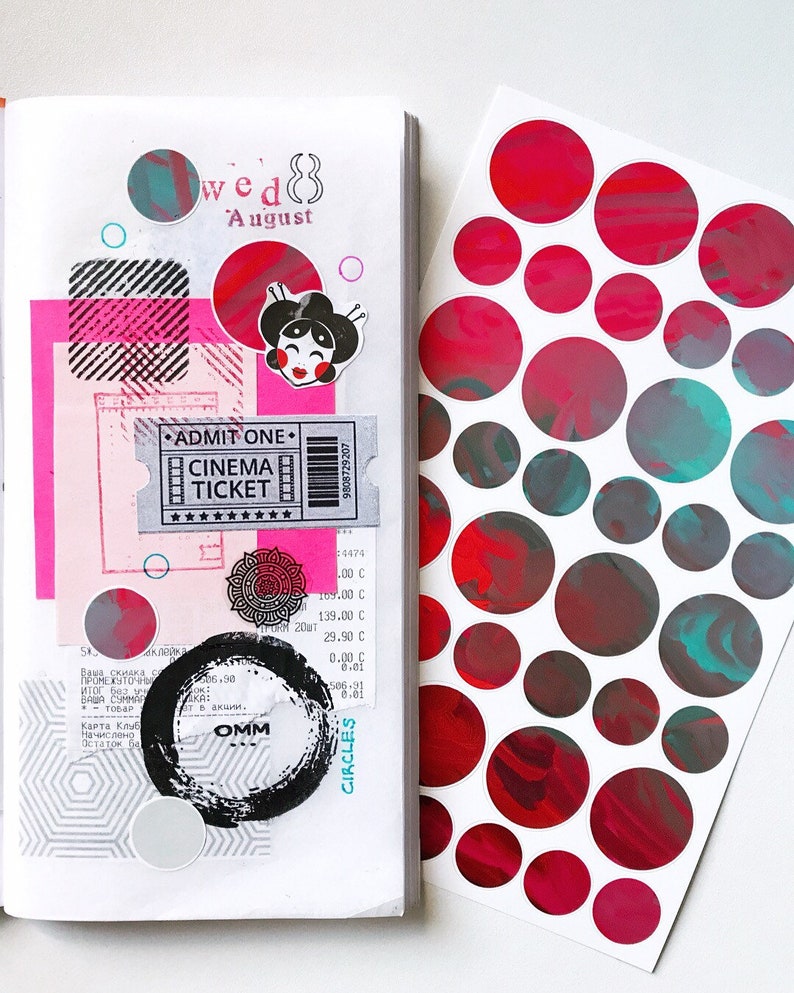 round planner stickers pastel sticker pack journal