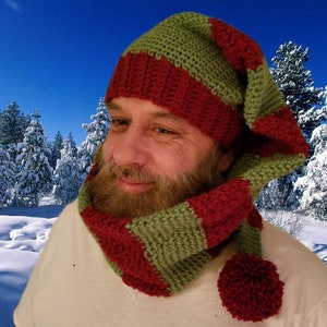 Stocking Hat, Crocheted Christmas Hat, Holiday Stocking Cap