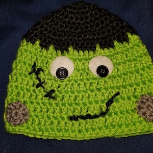Frankenstein Baby Hat - Character - Crochet - Halloween - Baby Shower - Gift