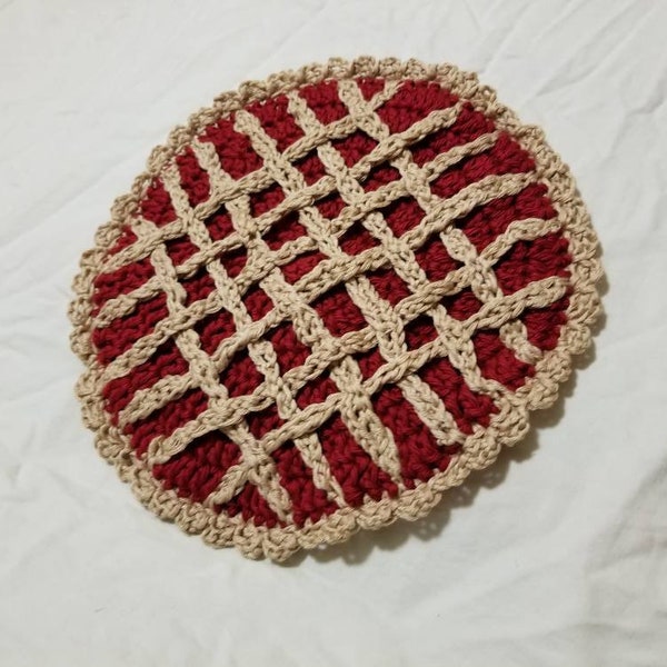 Pie Trivet - Handmade - Crocheted