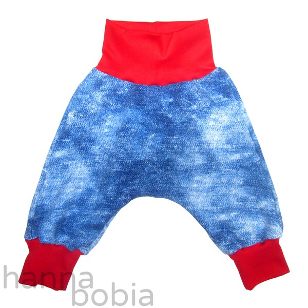 Babyhose, Pumphose, Größe 68, blauer Jeanssweat