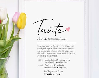 Tante Definition - personalisierbarer Originaldruck