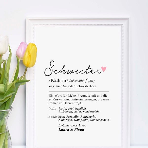 Sister Definition - Customizable Original Print