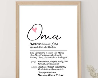 Oma Definition - personalisierbarer Originaldruck