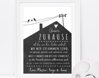 UNSER ZUHAUSE - personalisiertes Familienbild