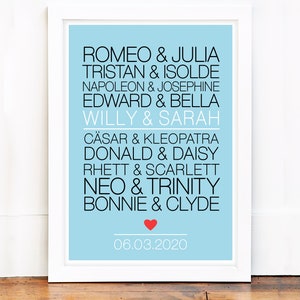 Romeo & Julia personalisierter Originaldruck Bild 1