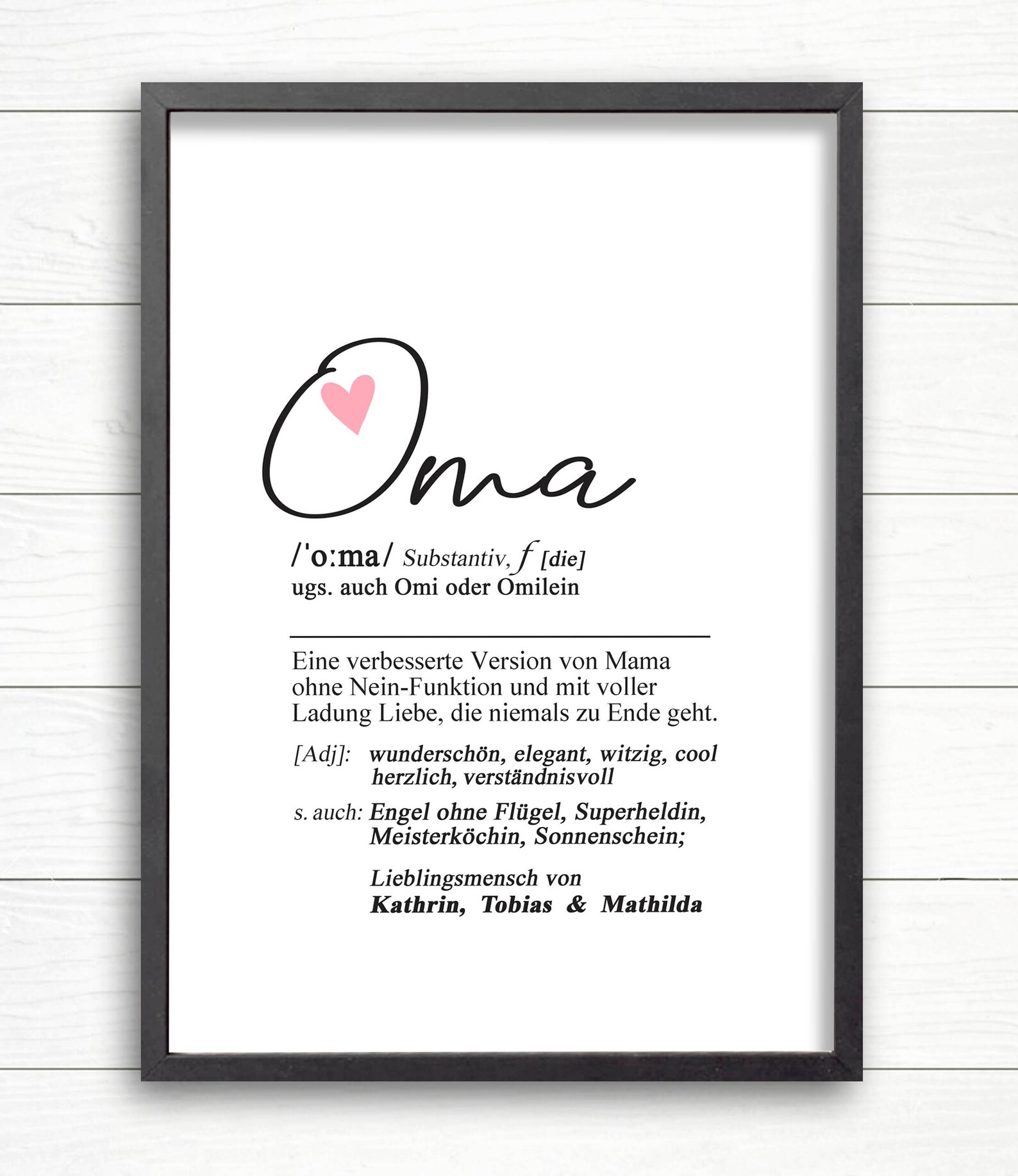 Oma Definition personalisierbarer Originaldruck | Etsy