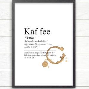 Art Print - COFFEE Definition - Original Print - Kitchen Image