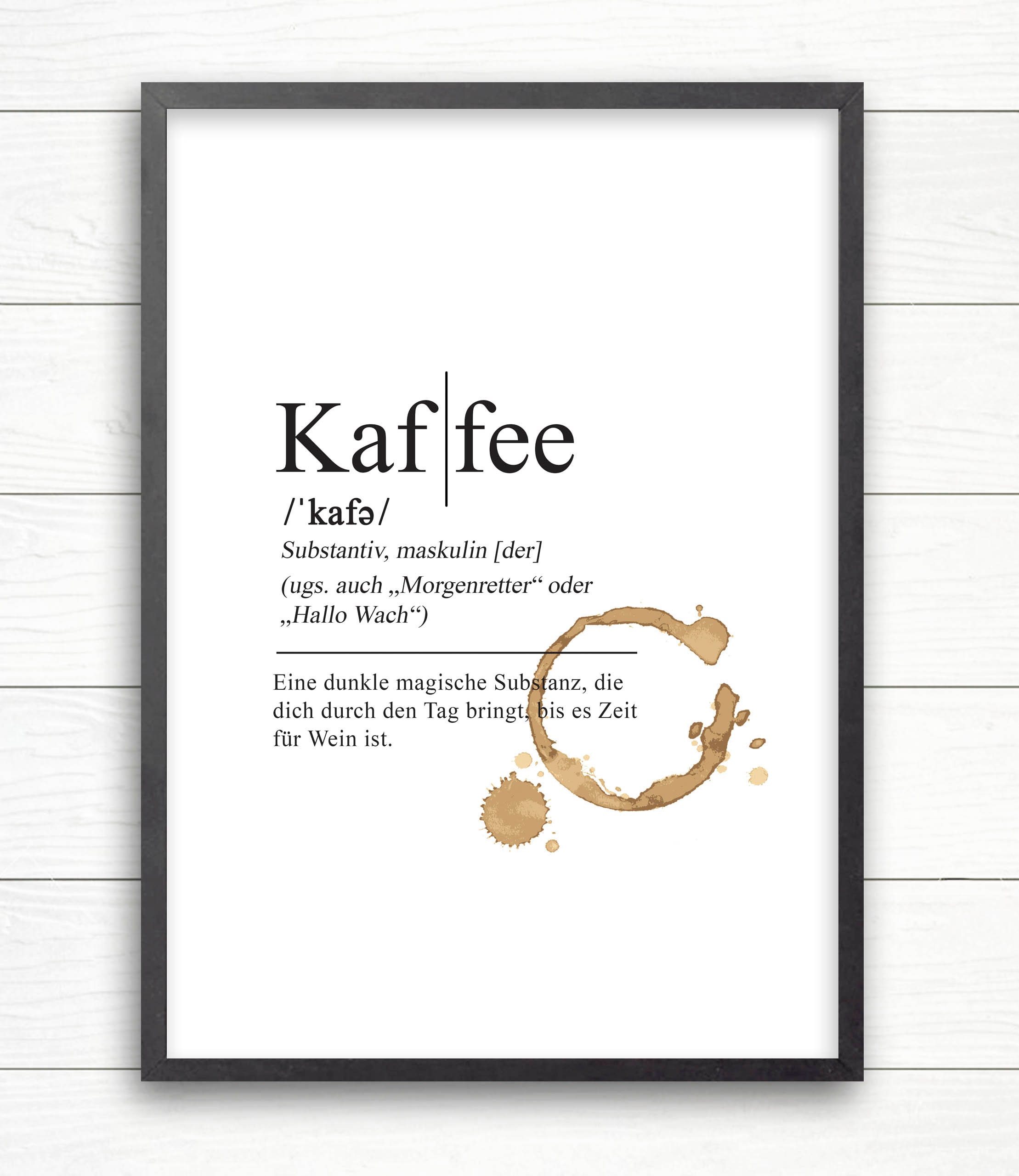 Art Print - Coffee Definition Impression Originale Image de Cuisine