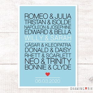 Romeo & Julia personalisierter Originaldruck Bild 2