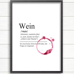 Art Print - Wine Definition - Original Print - Kitchen Image