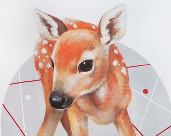 Fawn - PEINTURE ACRYLIQUE ORIGINALE 40 x 50 cm