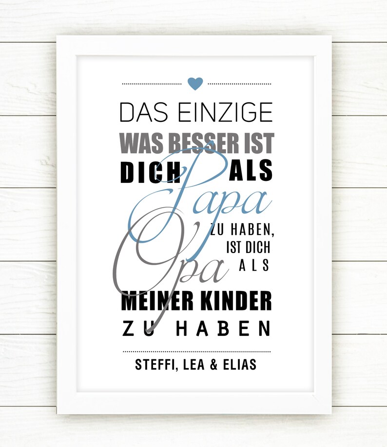 Papa & Opa personalisierbarer Originaldruck Bild 2