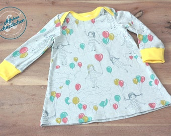 Dress - children's dress - baby dress - American neckline - organic - individual - baby gift - strawberry, bear, birth gift