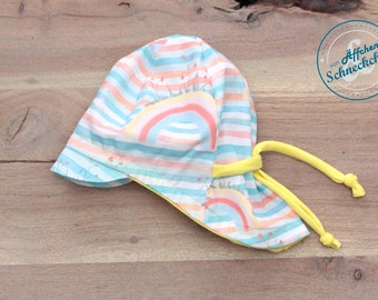 Organic Sun Hat - Sun Hat - Sun Protection - Summer Hat - Summer - Cotton - Rainbow - Comic - Whale - Dachshund - Sun - Bird KU 45-54