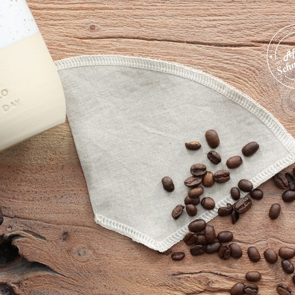 Bio - Kaffeefilter (kbA) - Mehrweg Kaffeefilter aus Leine - waschbar - nachhaltig - Lesswaste - Filter - Kaffee - Stofffilter - Geschenkidee